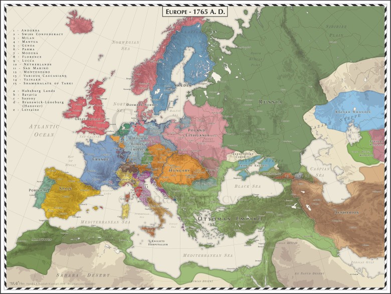 Europa w 1765 roku