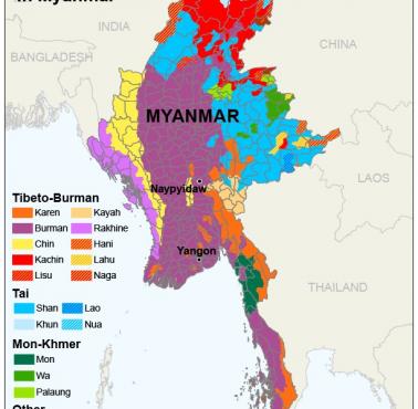 Etniczna mapa Birmy
