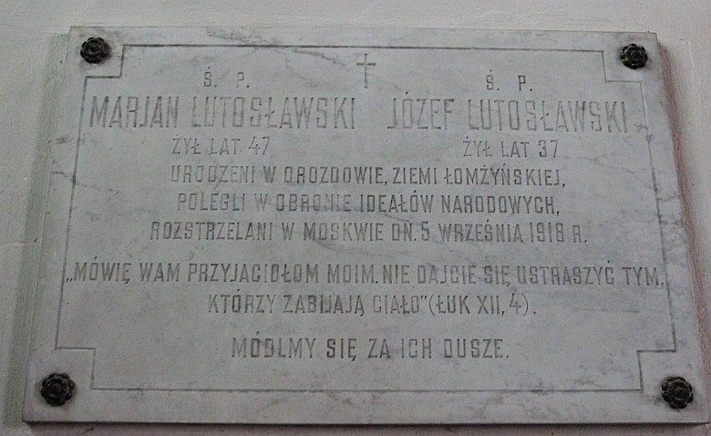 5 września 1918 roku Rosjanie mordują Mariana i Józefa Lutosławskiego za ujawnienie treści tajnego bolszewicko-niemieckiego ...