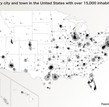 Miasta w USA powyżej 15 tys. mieszkańców