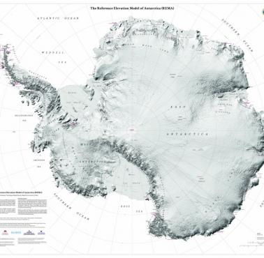 Topograficzna mapa Antarktydy