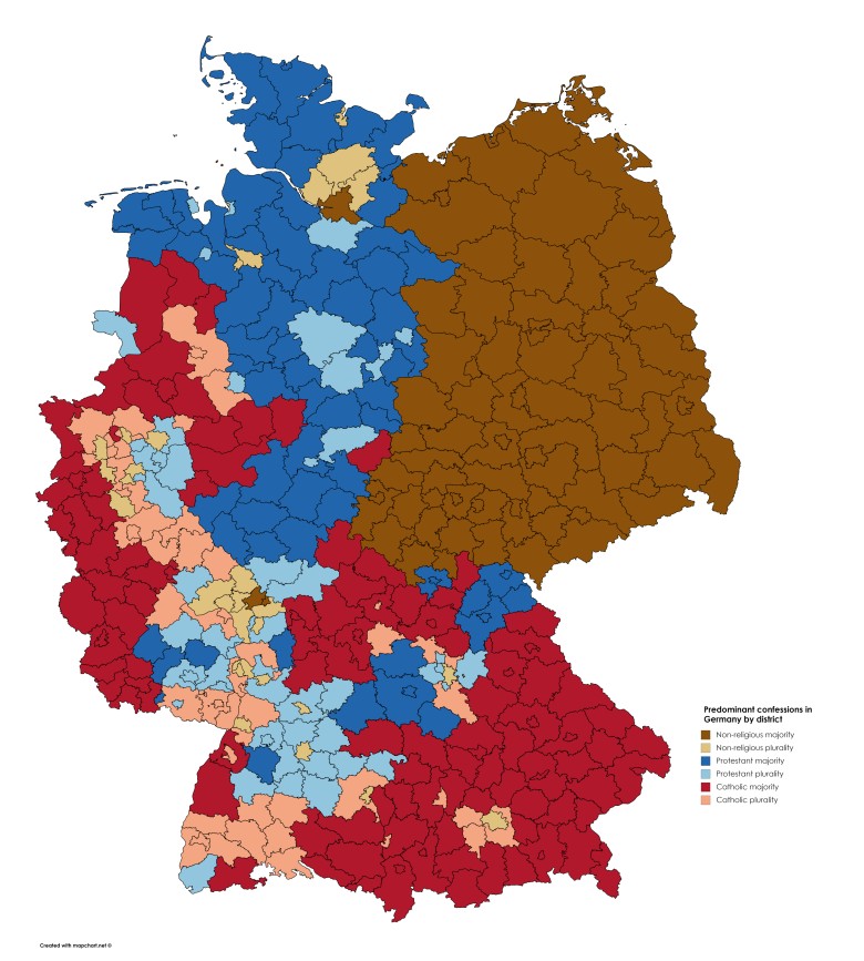 Dominujące religie w Niemczech