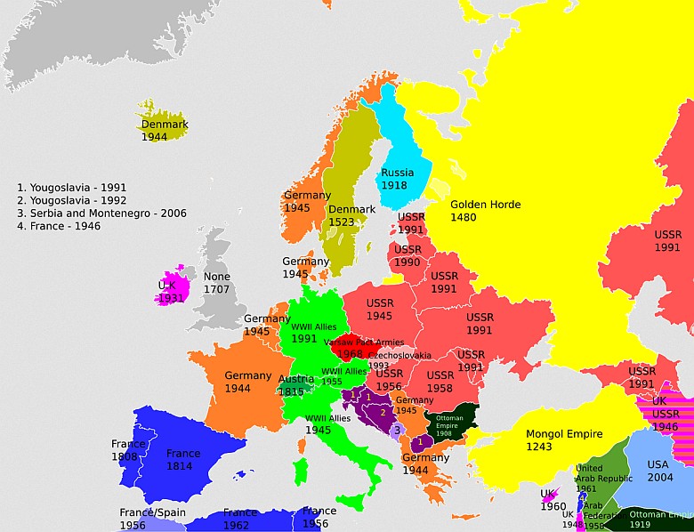 Ostatnia okupacja, Europa i Bliski Wschód