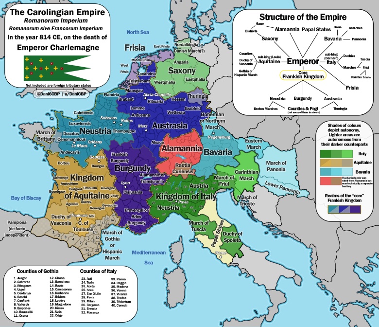 Monarchia Karola Wielkiego w 814 roku