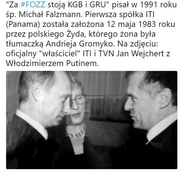 Za FOZZ stoją KGB i GRU pisał w 1991 roku śp. Michał Falzmann