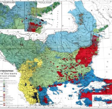 Mapa etniczna europejskiej części Imperium Osmańskiego (Turcji), 1861 (fr)