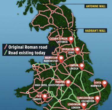 Sieć rzymskich dróg na Wyspach Brytyjskich