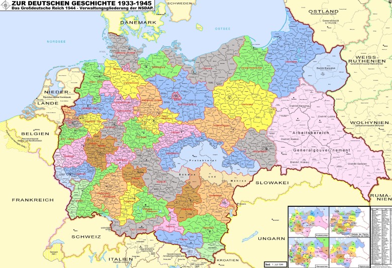 Podziały administracyjne nazistowskich Niemiec w 1944 roku