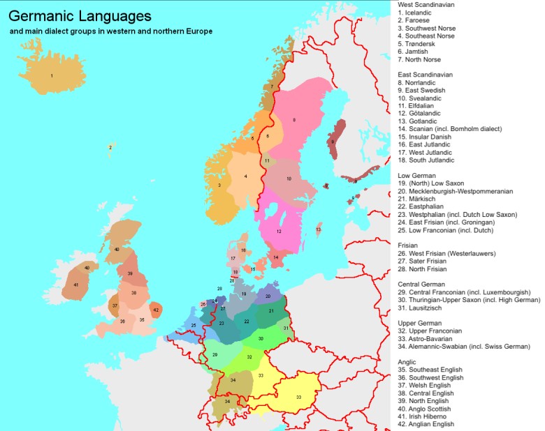 Języki i dialekty germańskie w Europie