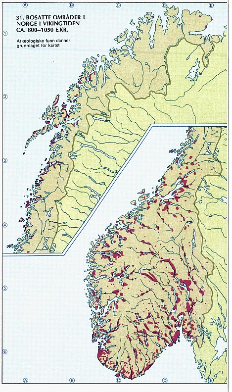 Gęstość zaludnienia w Norwegii w czasach Wikingów