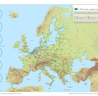 Obecne i planowane linie kolejowe w Europie