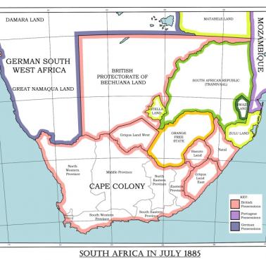 Republika Południowej Afryki w lipcu 1885 r.