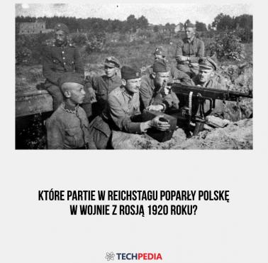 Które partie w Reichstagu poparły Polskę w wojnie z Rosją 1920 roku?