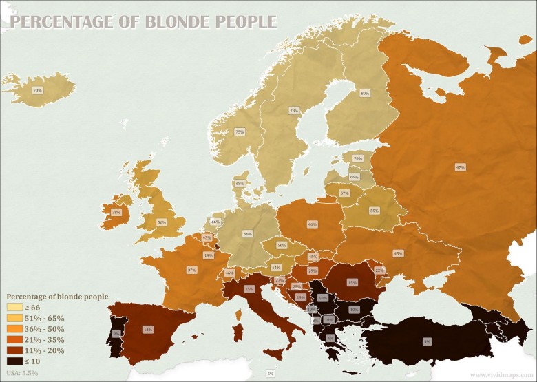 Blondynki i blondyni w Europie
