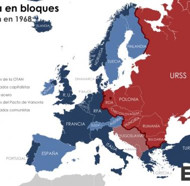 Żelazna Kurtyna w Europie w 1968 roku. Układ Warszawski i NATO