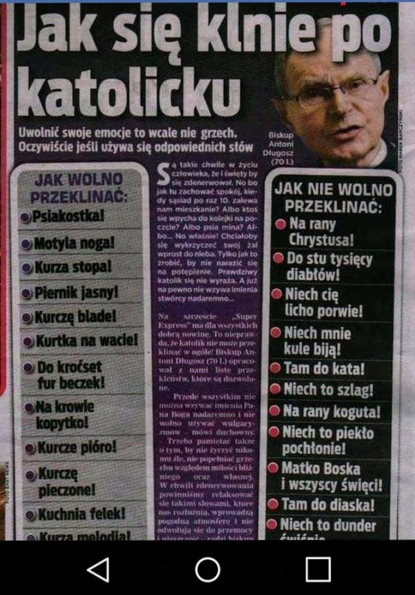 Jak się klnie po katolicku ...