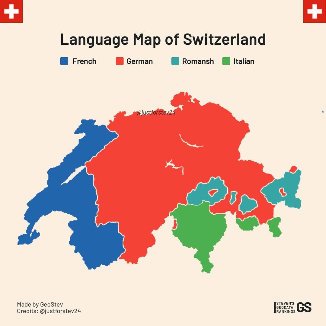 Mapa językowa Szwajcarii