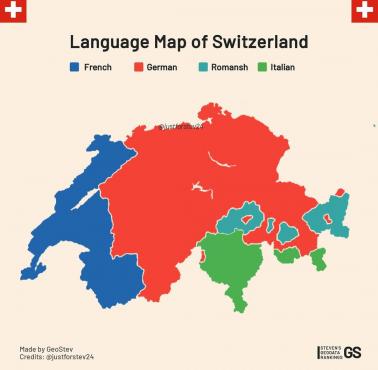 Mapa językowa Szwajcarii