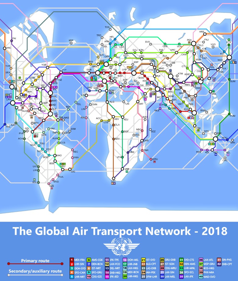 Globalna sieć transportu lotniczego, 2018