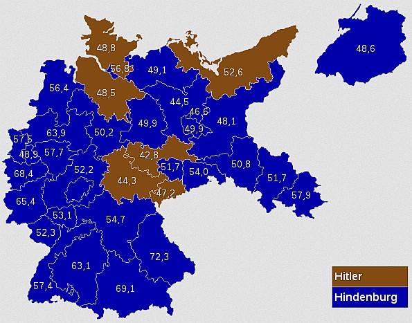 Niemieckie wybory prezydenckie w kwietniu 1932, Hindenburg vs. Hitler