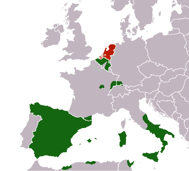 Posiadłości hiszpańskie w Europie  w 1648 roku