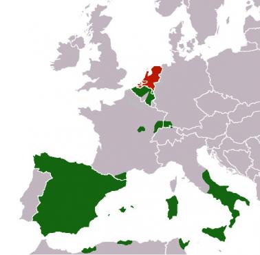 Posiadłości hiszpańskie w Europie  w 1648 roku
