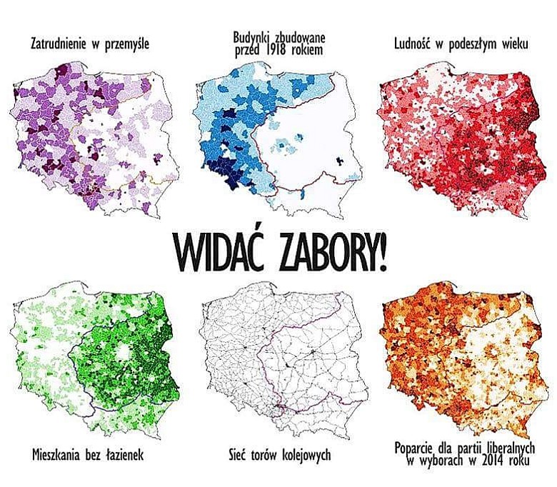 6 map Polski z granicami 1914 roku