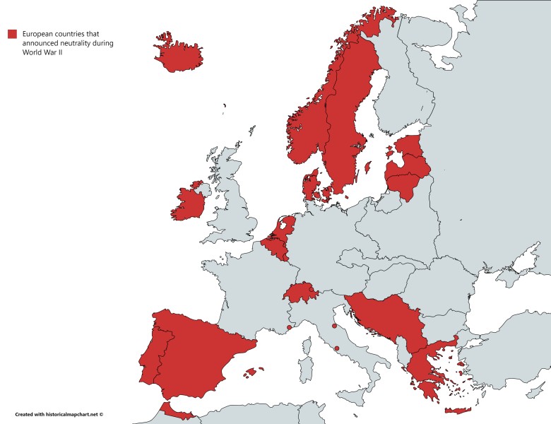 Kraje europejskie, które ogłosiły neutralność podczas II wojny światowej