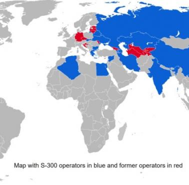 Mapa krajów, które mają (lub miały) system obrony powietrznej S-300