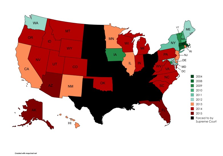 Kiedy każdy stan USA zalegalizował małżeństwa homoseksualne? (ideologia gender/LGBT)