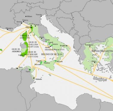 Szlaki handlowe Republiki Pizy w XII wieku