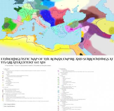 Etnolingwistyczna mapa rzymskiego imperium, 117 rok n.e.