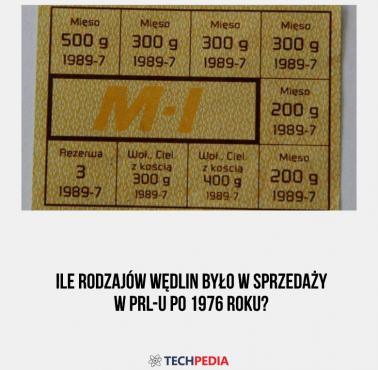 Ile rodzajów wędlin było w sprzedaży w PRL-u po 1976 roku?
