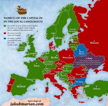 Nazwy europejskich stolic w lokalnych językach