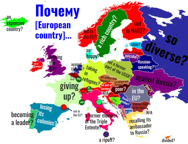 Dlaczego [kraj europejski] ... według rosyjskiego Googla