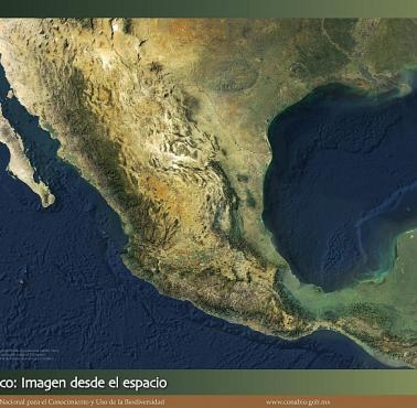 Reliefowa mapa Meksyku (satelitarna)
