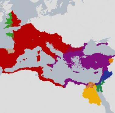 Mapa językowa starożytnego Rzymu tuż przed upadkiem jego zachodniej części