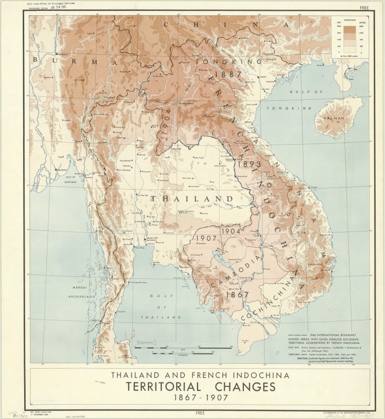 Tajlandia i Indochiny Francuskie, zmiany terytorialne: 1867-1907
