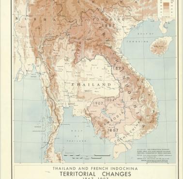 Tajlandia i Indochiny Francuskie, zmiany terytorialne: 1867-1907