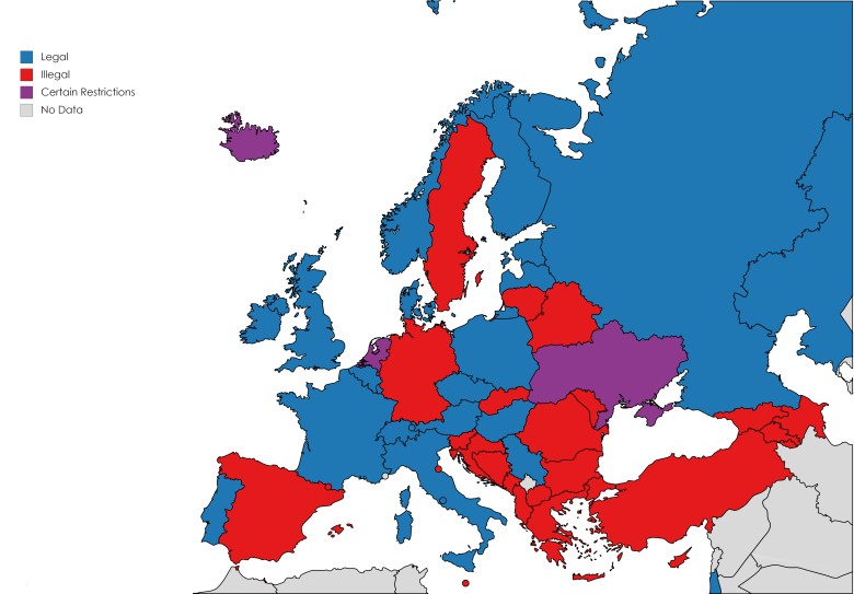 Legalność nauczania w domu, Europa