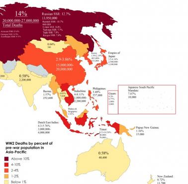 Straty ludnościowe w Azji podczas II wojny