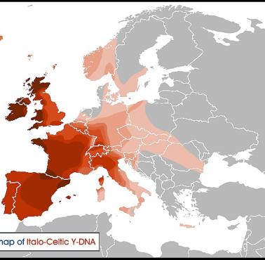 Przybliżone rozmieszczenie haplogrup Y-DNA celtów w Europie