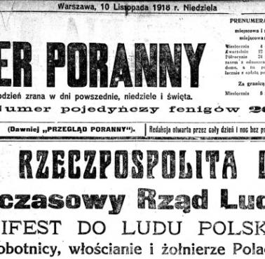 Kurier z 1918 roku, początek Polskiej Rzeczpospolitej ... Ludowej