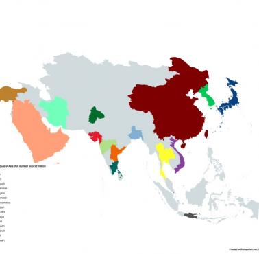 Grupy etniczne w Azji, których liczba przekracza 50 milionów