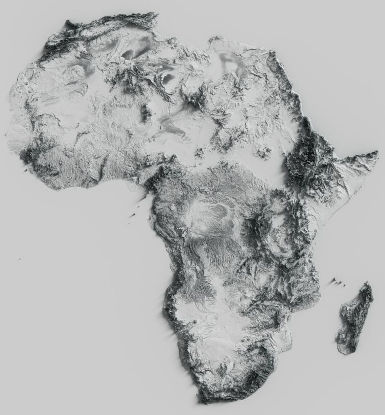Reliefowa mapa Afryki