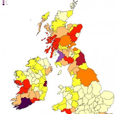 Liczba zamków w Wielkiej Brytanii i Irlandii