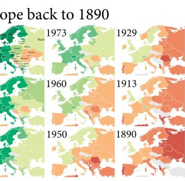 Europejski PKB na mieszkańca w latach 1890-2000