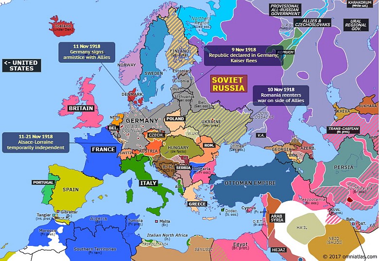 Europa tuż po zakończeniu I wojny