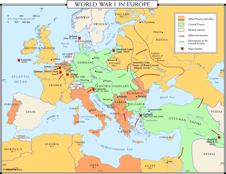 I wojna światowa w Europie
