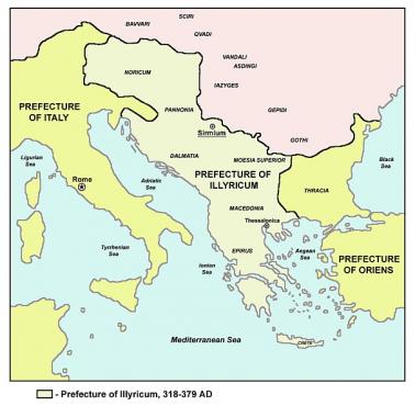 Prefektura Ilirii - jedna z czterech wielkich jednostek podziału administracyjnego (prefektur) w Cesarstwie Rzymskim, 318-379